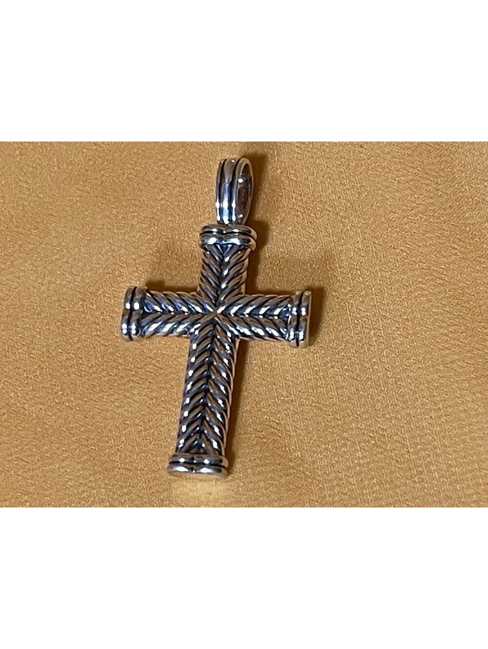 David Yurman Sterling Silver 925 Cable Cross Pendant DY